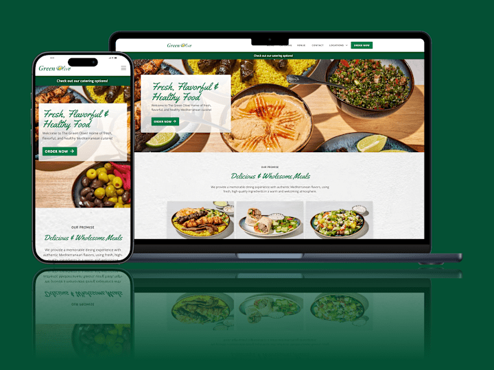 Cover image for The Green Olive Catering Website