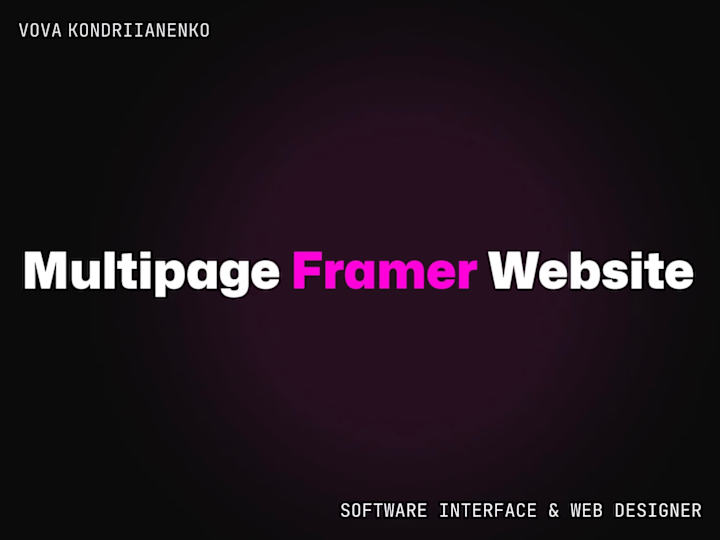 Cover image for Multipage Framer Website