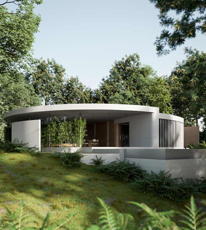 Cover image for Mountain House, seeking peace in the nature - Render