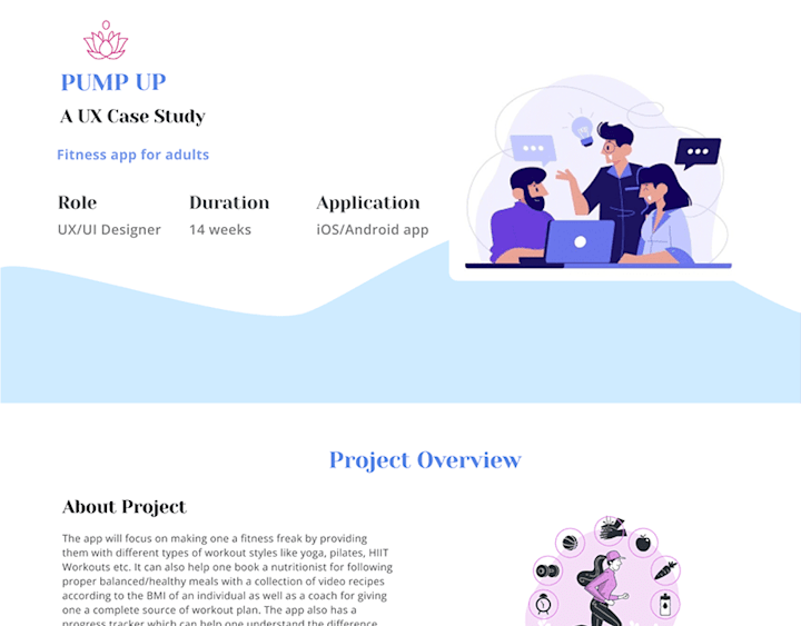 Cover image for Case Study Presentation - Pump Up App on Behance
