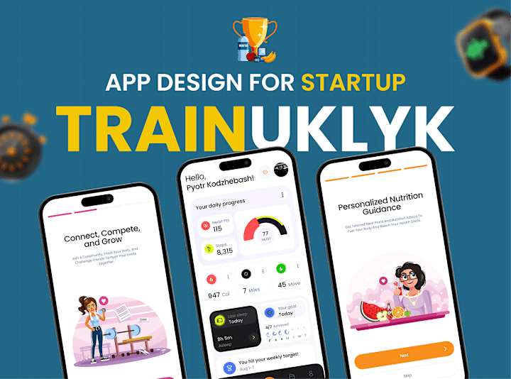 Cover image for 💪 Trainuklyk - Fitness & Nutrition App Design 🍎 For StartUp