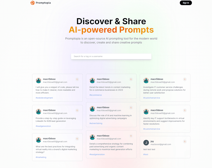 Cover image for Promptopia - AI prompt sharing