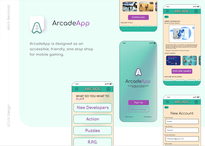 Cover image for Mobile UX/UI Design - Arcade App