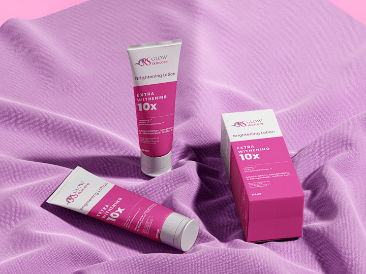 Cover image for RS Glow Skincare Brightening Lotion | Packaging Design