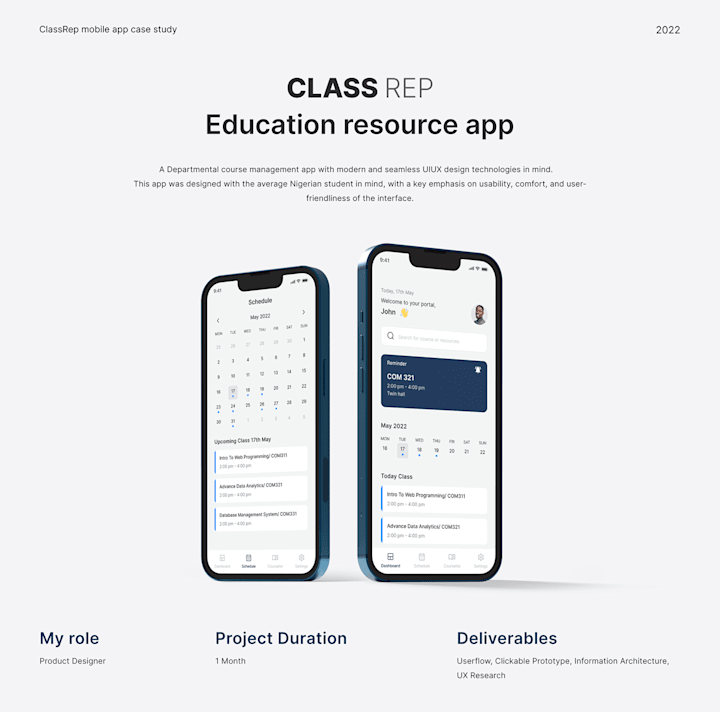 Cover image for Class Rep Ed Resource App  (Design+Dev+Integration)