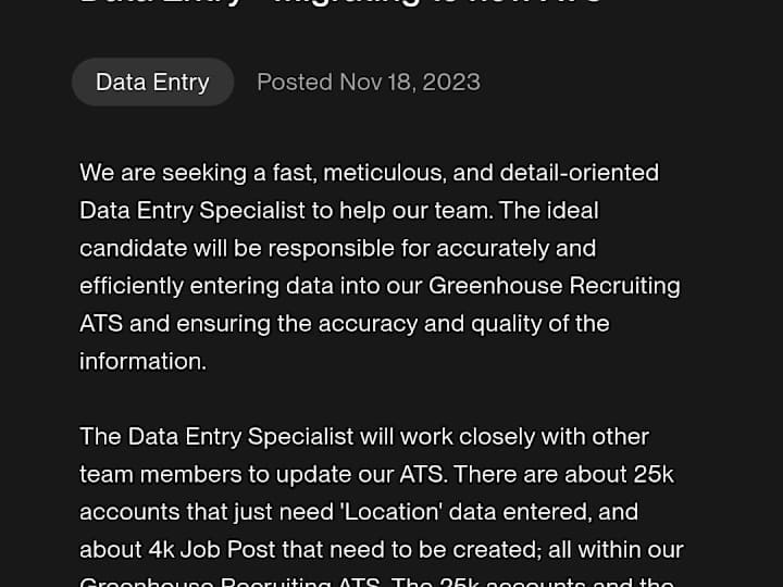 Cover image for Data entry specialist