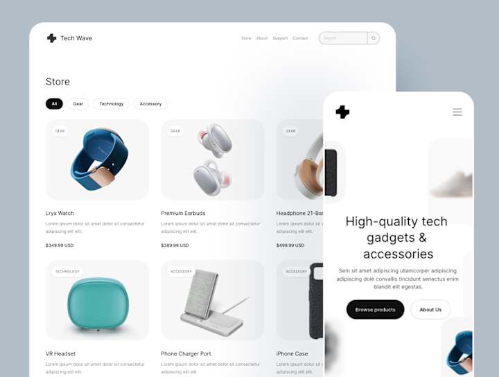 Cover image for Tech Wave - Ecommerce Template for Framer