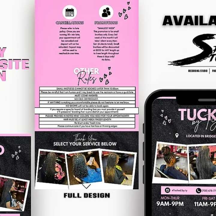 Cover image for ArtBySpazz LLC on Instagram: “Acuity Booking Site Design | Tuck…