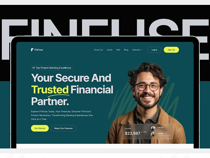 Cover image for Fintech Landing Page UI Website Design