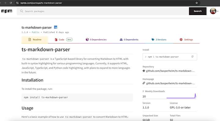Cover image for Published an NPM Package That Converts Markdown to HTML