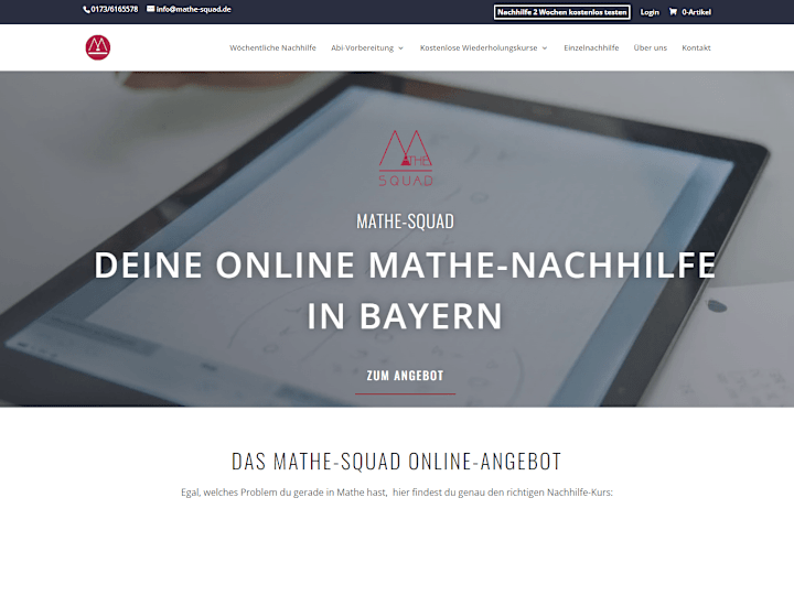 Cover image for Education Website - online.mathe-squad.de