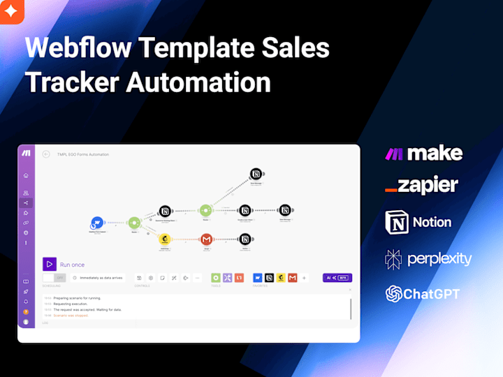 Cover image for Webflow Template Sales Tracker Automation 