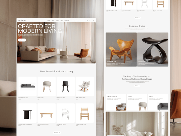 Cover image for Novo furniture  (Website design)