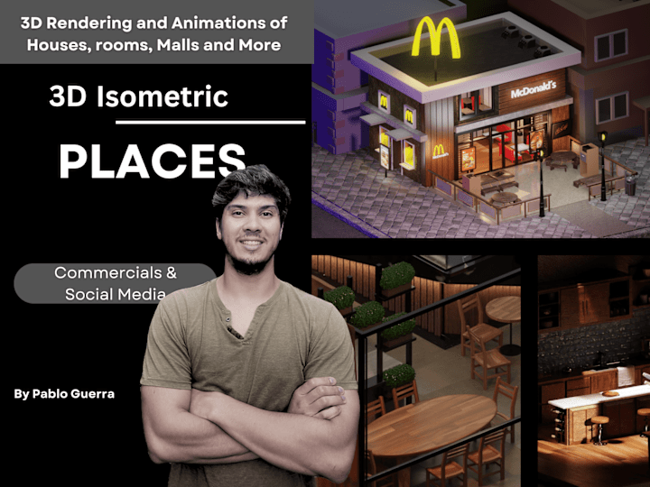 Cover image for 3D ISOMETRIC INTERIORS FOR COMMERCIALS OR SOCIAL MEDIA 