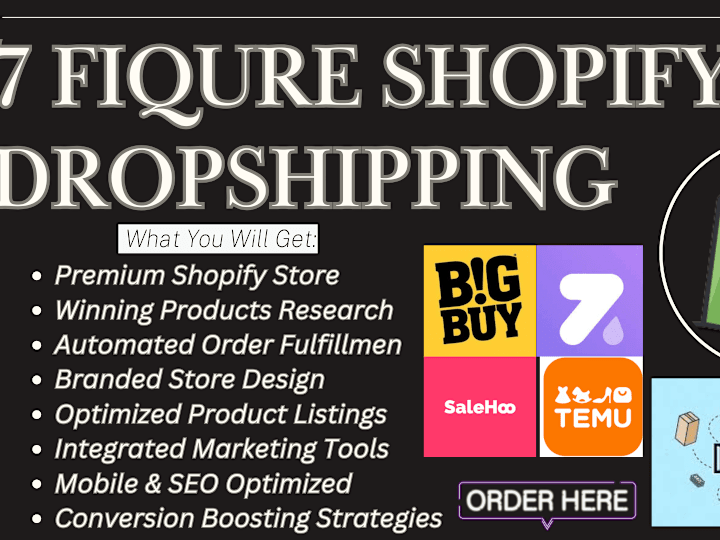 Cover image for I will build shopify dropshipping store redesign shopify website