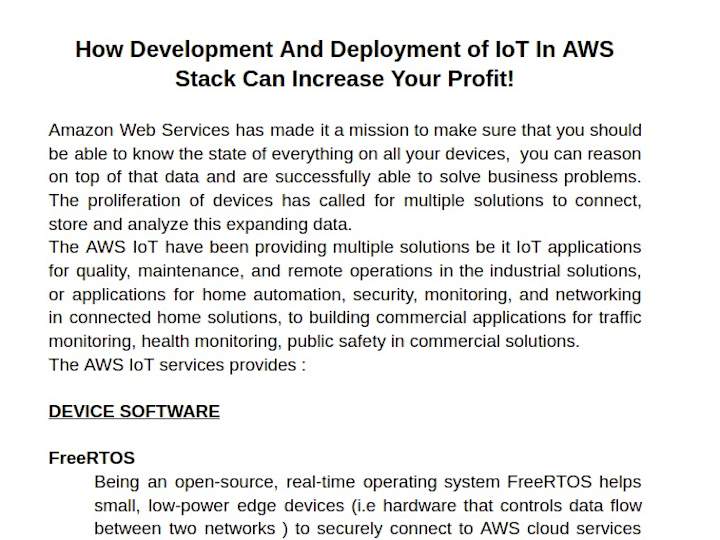 Cover image for IoT Development and deployment with AWS Stack