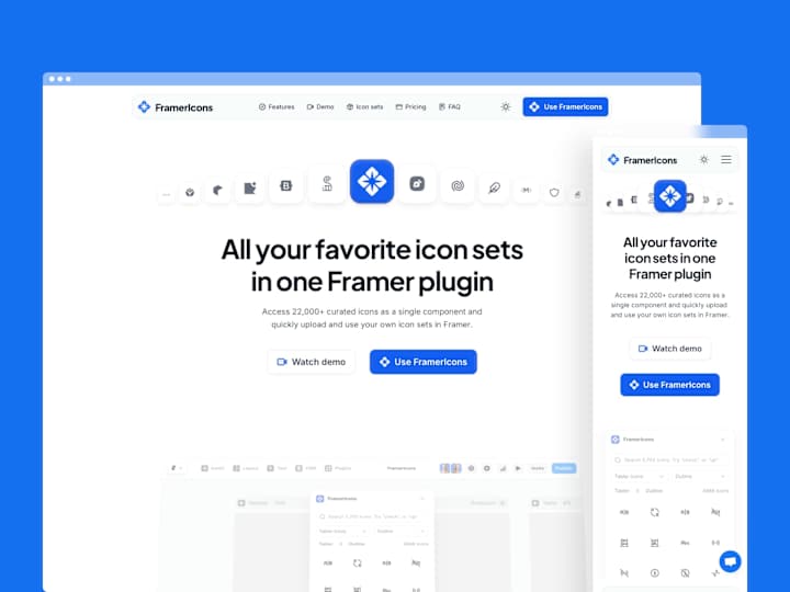 Cover image for FramerIcons - Framer design + development