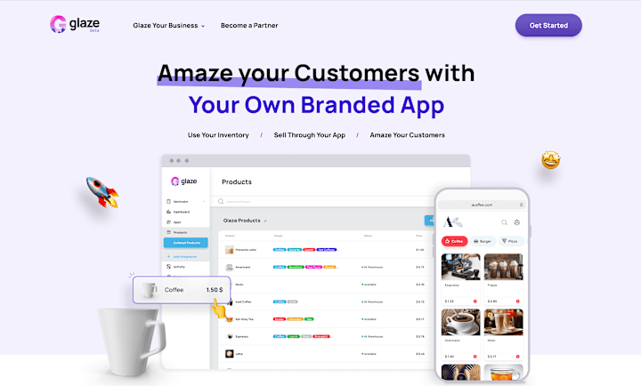 Cover image for Glaze. Sell with your own branded App in minutes