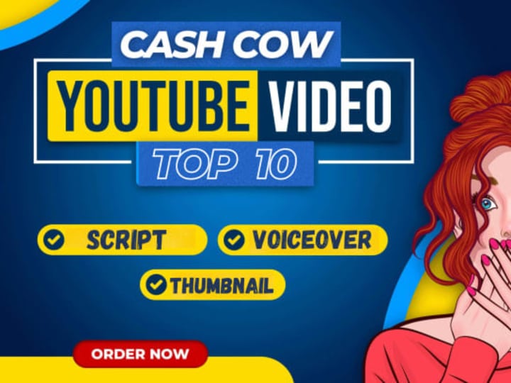 Cover image for Top 10 cashcow youtube videos and top 10 faceless cash cow video
