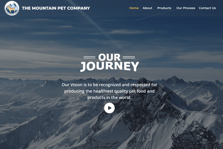 Cover image for The mountain pet company website