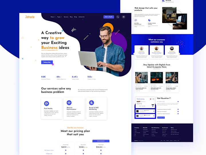 Cover image for Digital Marketing Landing page Design on Behance