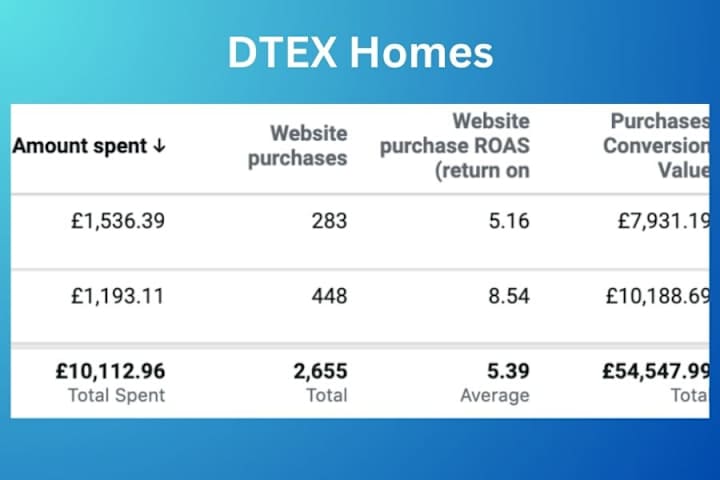 Cover image for Dtex Homes Facebook Ads Project