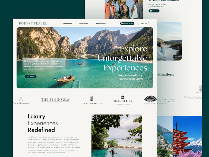 Cover image for website design for luxery travel agency
