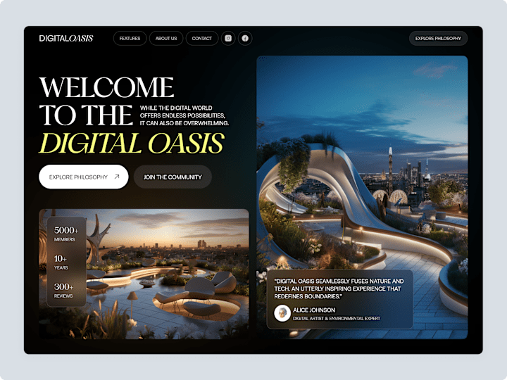 Cover image for Digital Oasis - website hero explorations