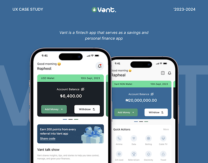 Cover image for Vant App - Fintech Case Study