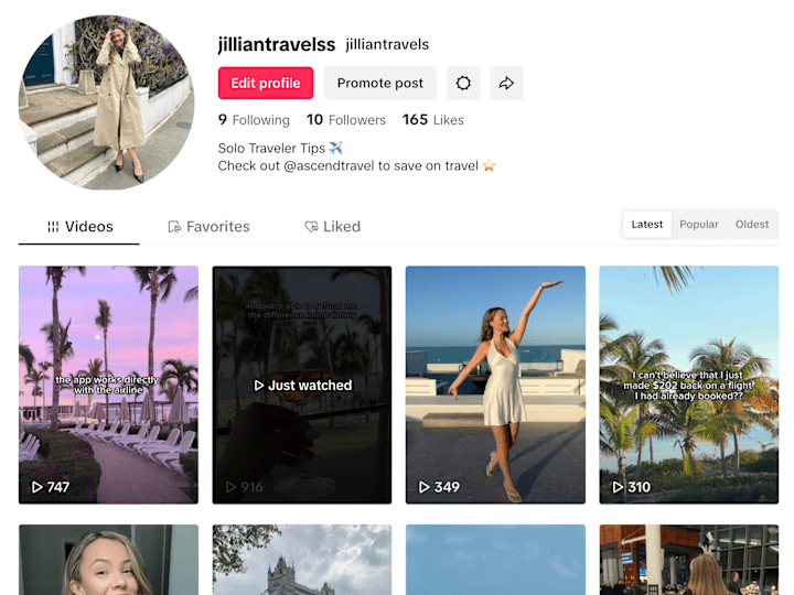 Cover image for Discover Ascend Travel - @jilliantravelss