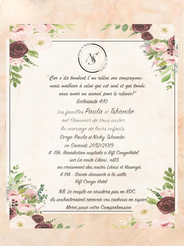 Cover image for wedding invitation