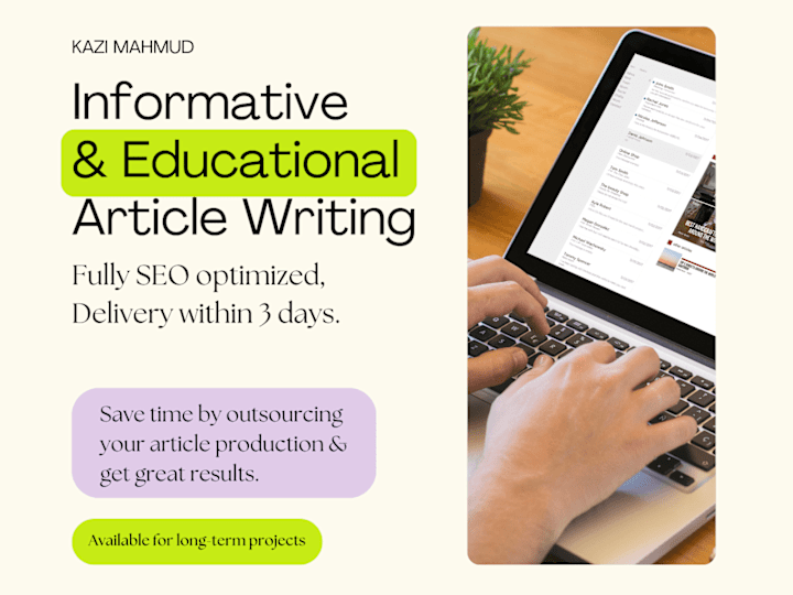 Cover image for SEO optimized articles to create niche authority
