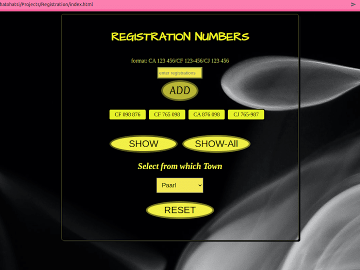 Cover image for Car registration app
