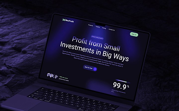 Cover image for MaxProfit Fintech Landing Page Design