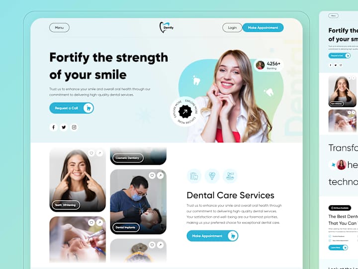 Cover image for Dently - Dentist Clinic Website Home Page Design