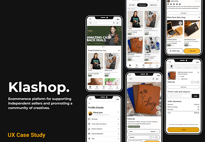 Cover image for UX Case Study for Ecommerce App - Klashop. on Behance