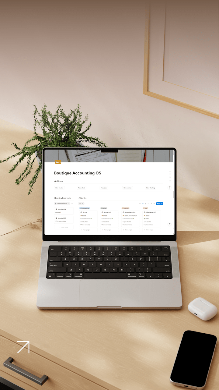Cover image for Custom Notion Workspace for Boutique Accounting Firm