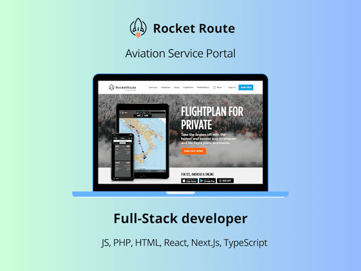 Cover image for Full-Stack Developer for Aviation Service Portal: React, Next.js