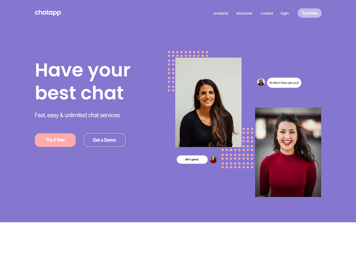 Cover image for ChatApp Website Webflow Design