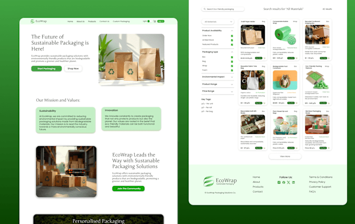 Cover image for E-commerce Website for Eco-Conscious Packaging