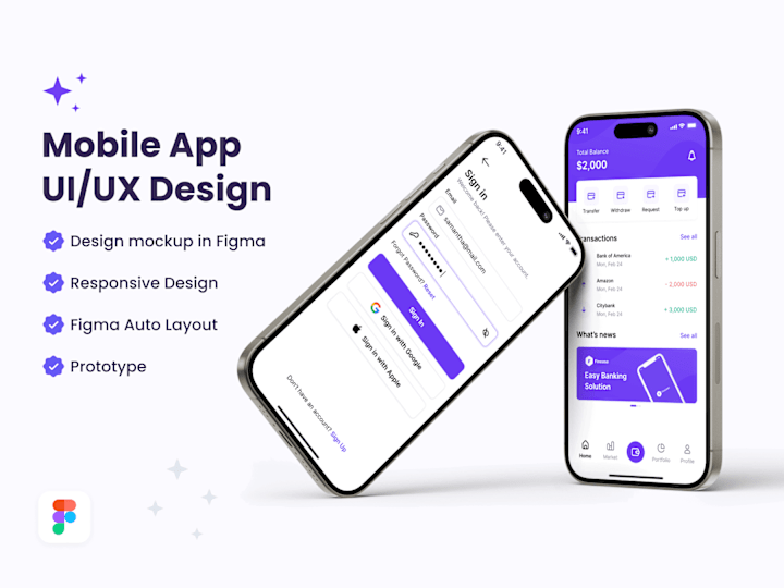 Cover image for Mobile App UI/UX Design in Figma