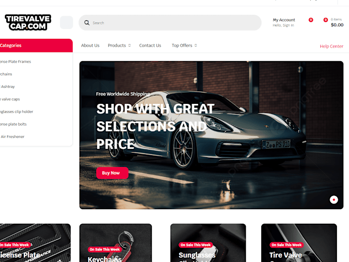 Cover image for Car accessories website