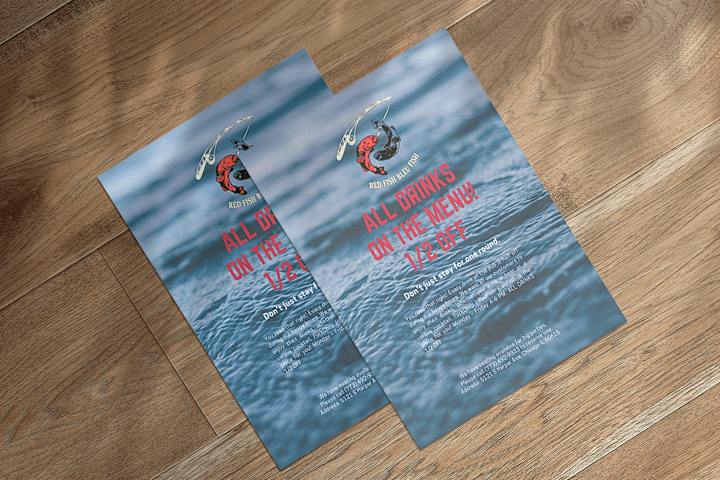 Cover image for Red Fish Bleu Fish | Flyer Promotion Design 