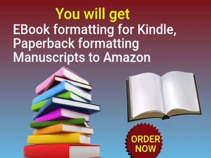 Cover image for eBook, Kindle, Paperback formatting manuscripts to Amazon KDP