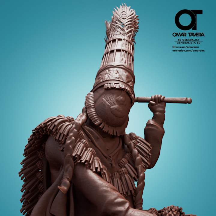 Cover image for Bermuda Gombey Dancer for 3d print in chocolate