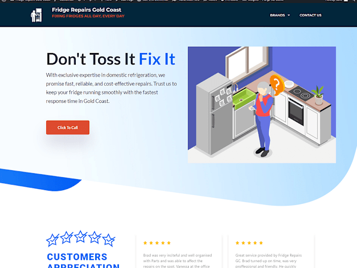 Cover image for Australian Fridge Repair Website Complete Redesign