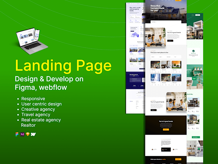 Cover image for I will design Landing page for creative agency, Real estate.