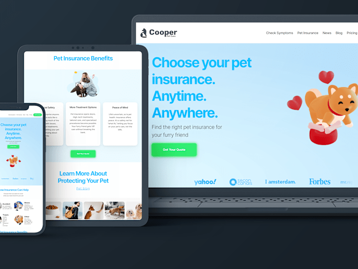 Cover image for Cooper Pet Insurance Framer Site