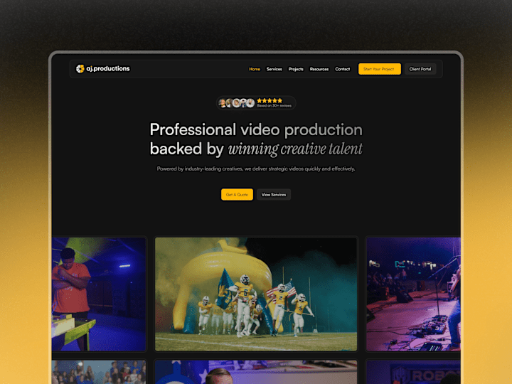 Cover image for AJ Productions | Webflow Template Customization