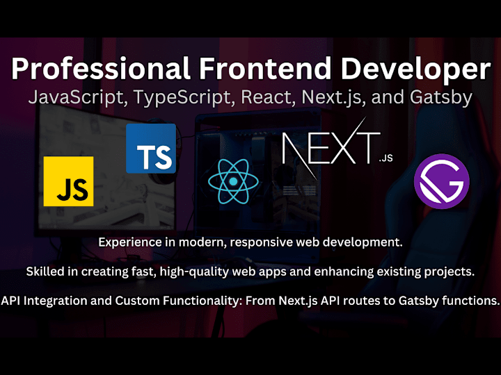 Cover image for Expert Frontend Developer: Gatsby, React, and Next.js